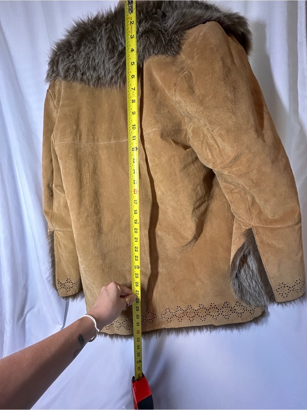 Vintage db studio suede coat with vegan fur hippie bohemian penny lane coat vtg - Picture 10 of 14